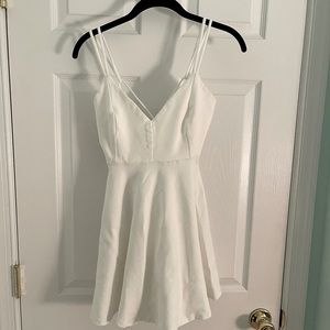 White dress with shoulder straps